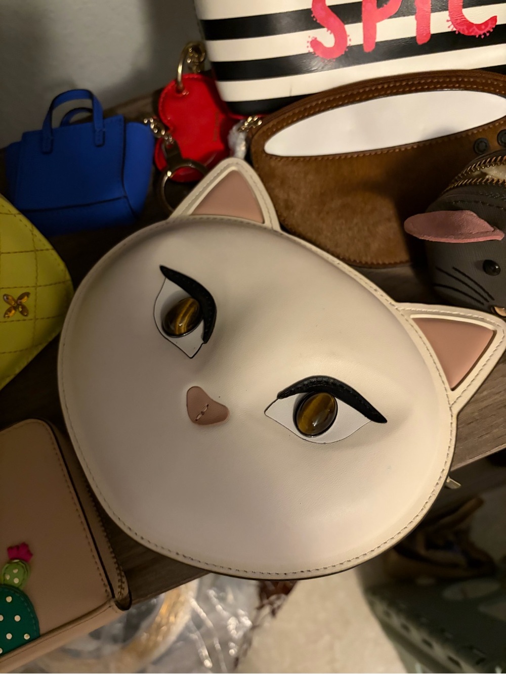 kate spade White Cat Face Crossbody Bag